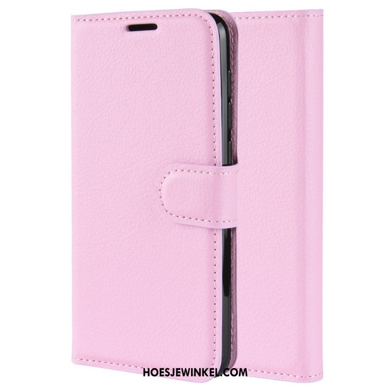 Samsung Galaxy A50 Hoesje Leren Etui Soort Aziatische Vrucht Mobiele Telefoon, Samsung Galaxy A50 Hoesje Ster Rood