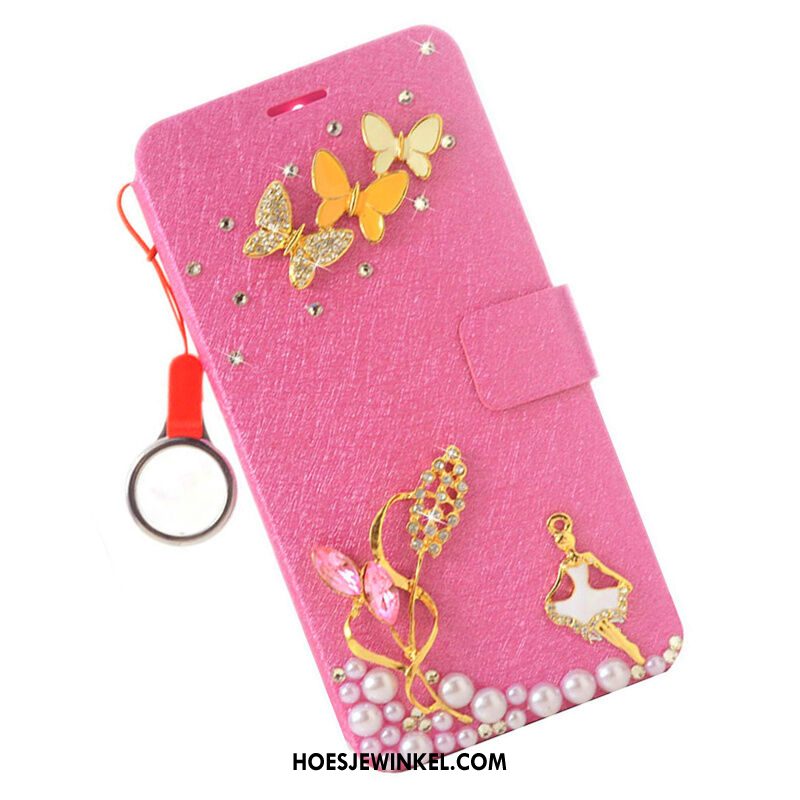 Samsung Galaxy A50 Hoesje Patroon Met Strass Folio, Samsung Galaxy A50 Hoesje Anti-fall Leren Etui