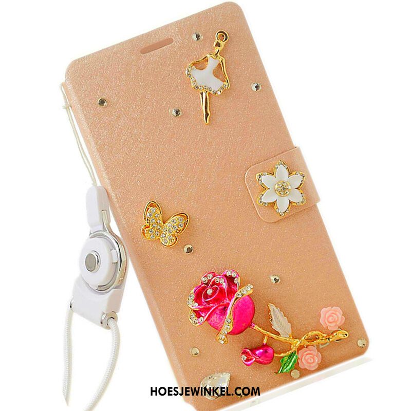 Samsung Galaxy A50 Hoesje Patroon Met Strass Folio, Samsung Galaxy A50 Hoesje Anti-fall Leren Etui