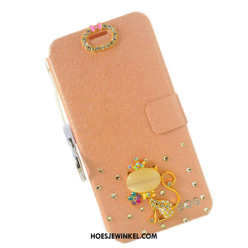 Samsung Galaxy A50 Hoesje Patroon Met Strass Folio, Samsung Galaxy A50 Hoesje Anti-fall Leren Etui