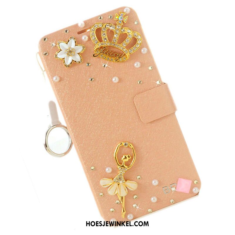 Samsung Galaxy A50 Hoesje Patroon Met Strass Folio, Samsung Galaxy A50 Hoesje Anti-fall Leren Etui