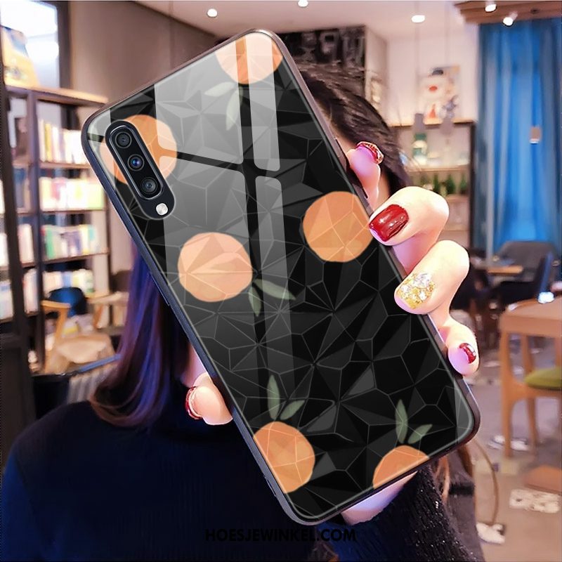Samsung Galaxy A50s Hoesje Blauw Zacht Ster, Samsung Galaxy A50s Hoesje Ruit Spotprent