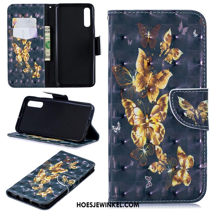 Samsung Galaxy A50s Hoesje Leren Etui Hoes Kat, Samsung Galaxy A50s Hoesje All Inclusive Ster