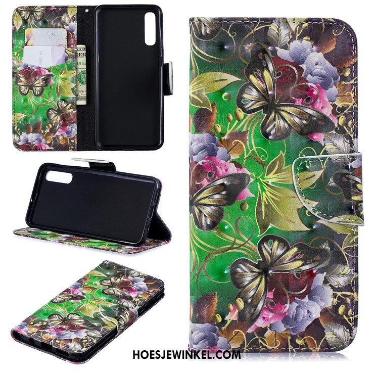 Samsung Galaxy A50s Hoesje Leren Etui Hoes Kat, Samsung Galaxy A50s Hoesje All Inclusive Ster