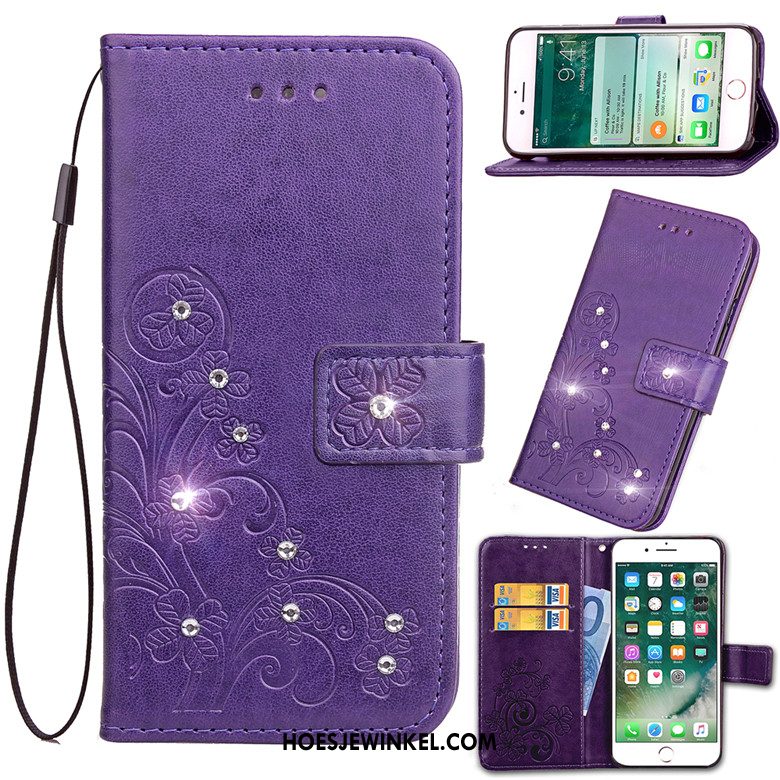 Samsung Galaxy A50s Hoesje Met Strass Mobiele Telefoon Purper, Samsung Galaxy A50s Hoesje Folio Leren Etui