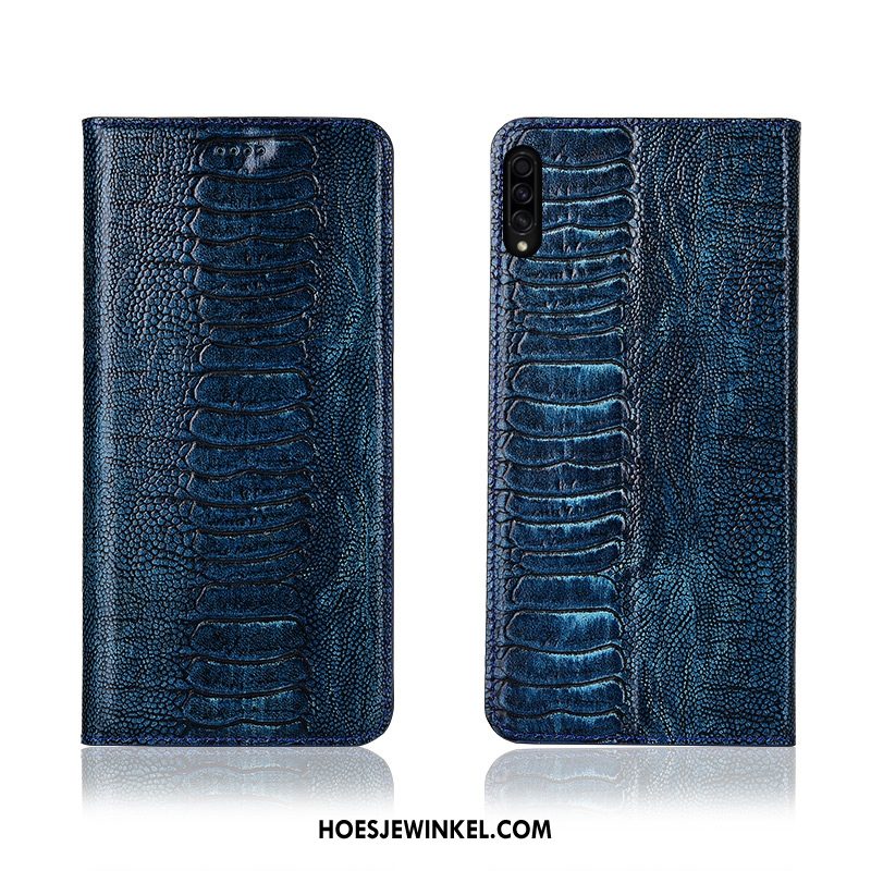 Samsung Galaxy A50s Hoesje Schrobben Echt Leer Hoes, Samsung Galaxy A50s Hoesje Zacht Folio