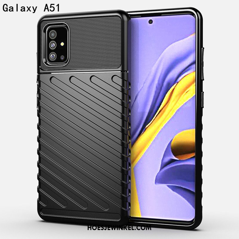 Samsung Galaxy A51 Hoesje Mobiele Telefoon Scheppend Zacht, Samsung Galaxy A51 Hoesje Luxe Drie Verdedigingen