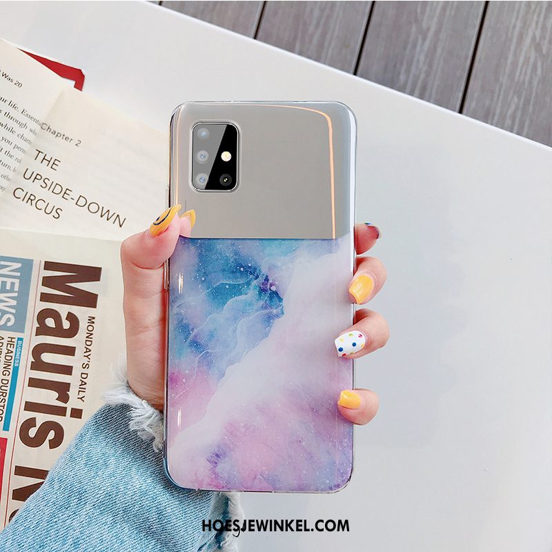 Samsung Galaxy A51 Hoesje Siliconen Hanger Anti-fall, Samsung Galaxy A51 Hoesje Mobiele Telefoon Purper