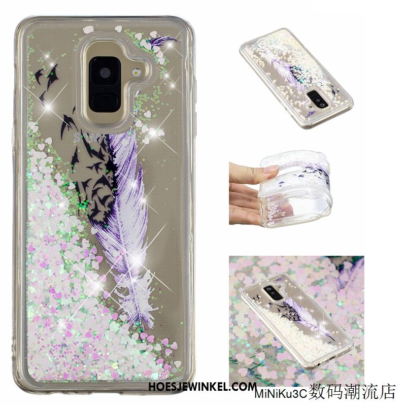 Samsung Galaxy A6 Hoesje Anti-fall Roze Mobiele Telefoon, Samsung Galaxy A6 Hoesje Drijfzand Ster