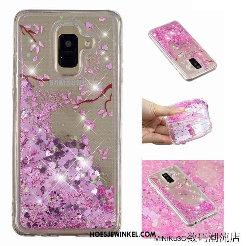 Samsung Galaxy A6 Hoesje Anti-fall Roze Mobiele Telefoon, Samsung Galaxy A6 Hoesje Drijfzand Ster