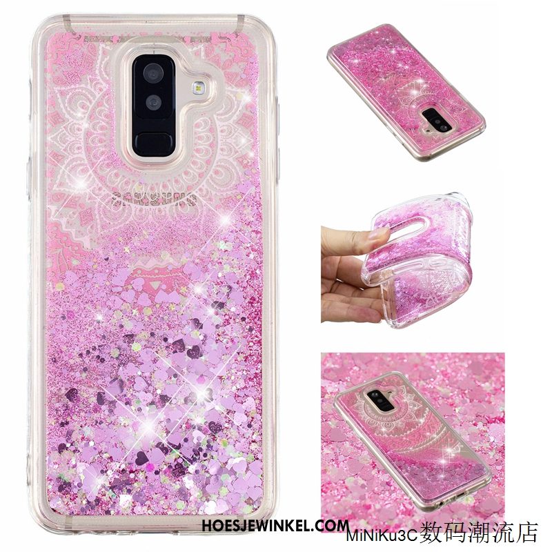 Samsung Galaxy A6 Hoesje Anti-fall Roze Mobiele Telefoon, Samsung Galaxy A6 Hoesje Drijfzand Ster