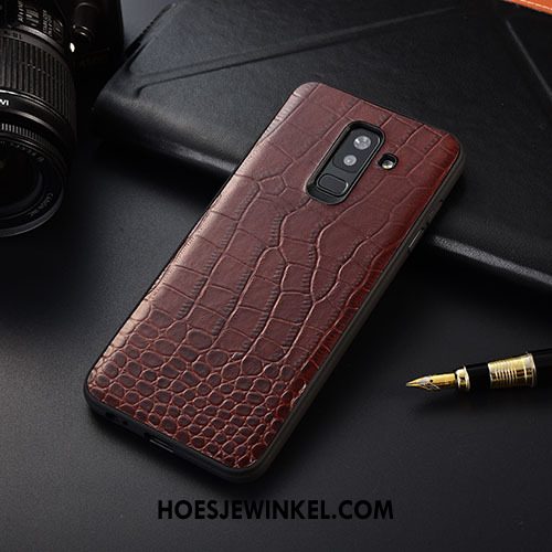 Samsung Galaxy A6+ Hoesje Bescherming Trend All Inclusive, Samsung Galaxy A6+ Hoesje Anti-fall Wijnrood