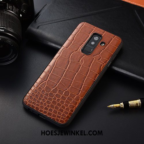 Samsung Galaxy A6+ Hoesje Bescherming Trend All Inclusive, Samsung Galaxy A6+ Hoesje Anti-fall Wijnrood