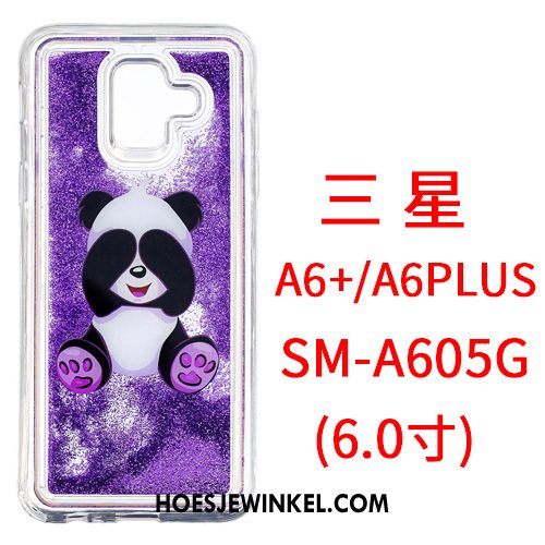 Samsung Galaxy A6+ Hoesje Hanger Roze Spotprent, Samsung Galaxy A6+ Hoesje Drijfzand Spiegel