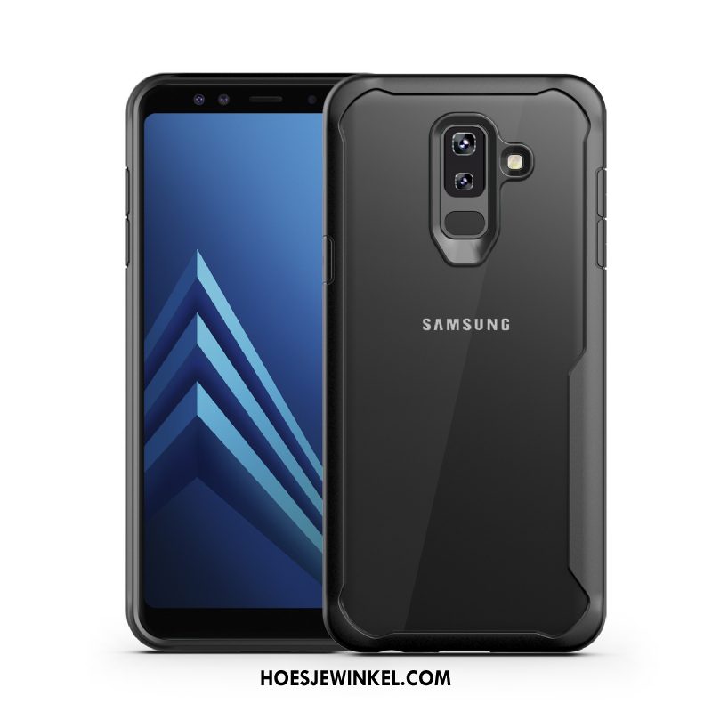 Samsung Galaxy A6+ Hoesje Hoes Siliconen Doorzichtig, Samsung Galaxy A6+ Hoesje Mobiele Telefoon Grijs