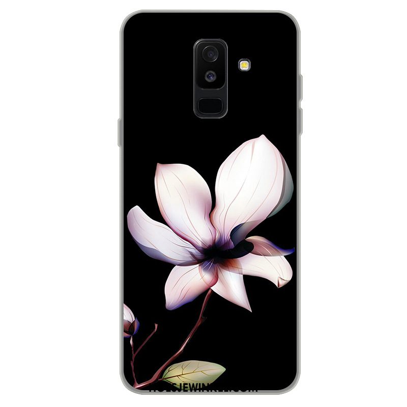 Samsung Galaxy A6+ Hoesje Hoes Spotprent Roze, Samsung Galaxy A6+ Hoesje Zacht Mobiele Telefoon