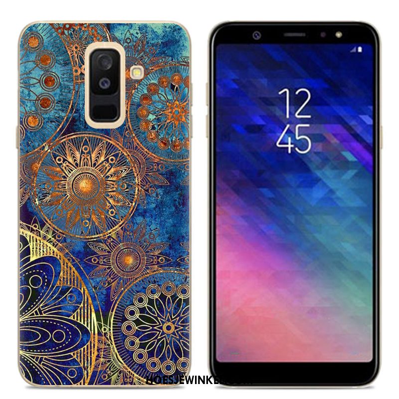 Samsung Galaxy A6+ Hoesje Roze Zacht Siliconen, Samsung Galaxy A6+ Hoesje Doorzichtig Ster