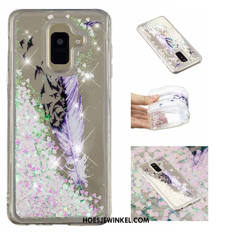 Samsung Galaxy A6 Hoesje Zacht All Inclusive Anti-fall, Samsung Galaxy A6 Hoesje Drijfzand Blauw