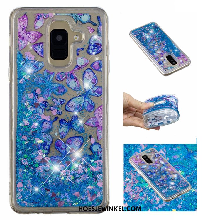 Samsung Galaxy A6 Hoesje Zacht All Inclusive Anti-fall, Samsung Galaxy A6 Hoesje Drijfzand Blauw
