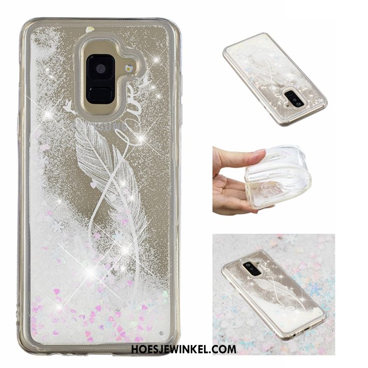 Samsung Galaxy A6 Hoesje Zacht All Inclusive Anti-fall, Samsung Galaxy A6 Hoesje Drijfzand Blauw