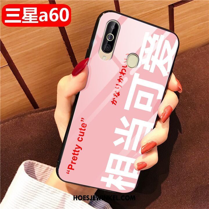 Samsung Galaxy A60 Hoesje Anti-fall Lovers Net Red, Samsung Galaxy A60 Hoesje Glas Trend