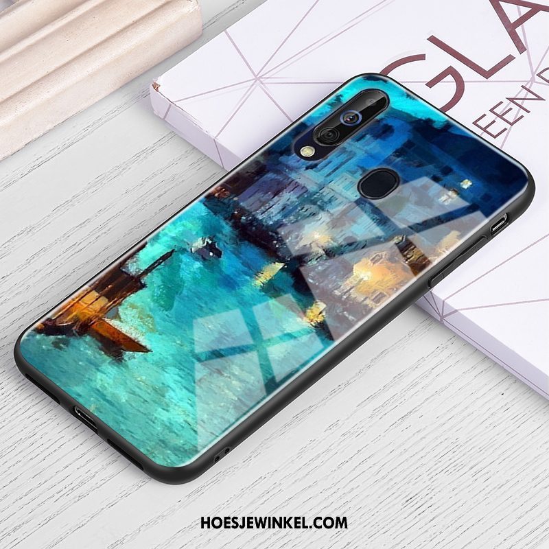 Samsung Galaxy A60 Hoesje Bescherming Sterrenhemel Glas, Samsung Galaxy A60 Hoesje Anti-fall Olieverfschilderij