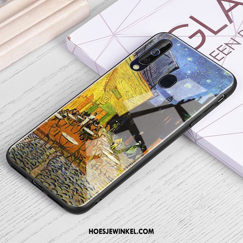 Samsung Galaxy A60 Hoesje Bescherming Sterrenhemel Glas, Samsung Galaxy A60 Hoesje Anti-fall Olieverfschilderij