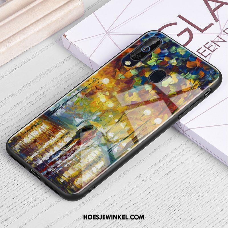 Samsung Galaxy A60 Hoesje Bescherming Sterrenhemel Glas, Samsung Galaxy A60 Hoesje Anti-fall Olieverfschilderij