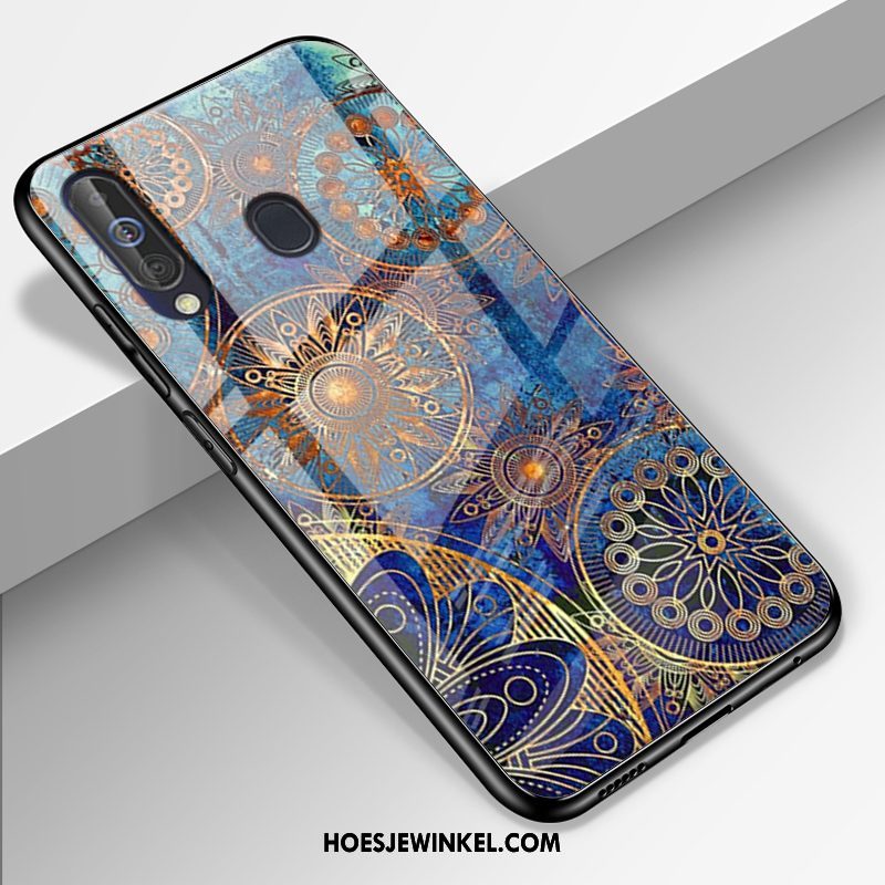 Samsung Galaxy A60 Hoesje Glas Bescherming Blauw, Samsung Galaxy A60 Hoesje Mobiele Telefoon Hoes