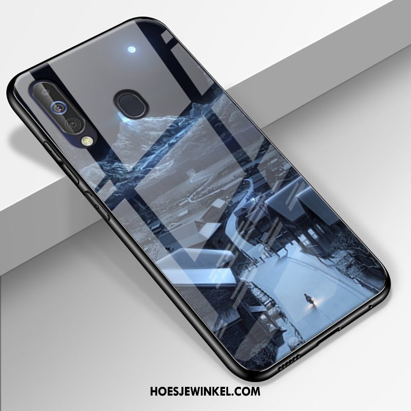 Samsung Galaxy A60 Hoesje Glas Bescherming Blauw, Samsung Galaxy A60 Hoesje Mobiele Telefoon Hoes