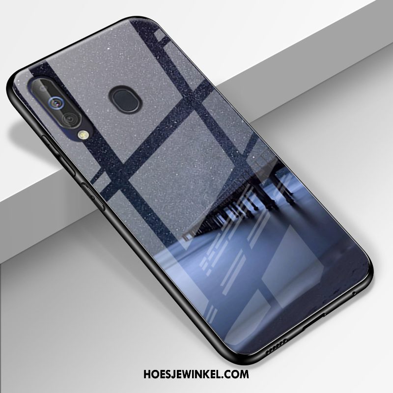 Samsung Galaxy A60 Hoesje Glas Bescherming Blauw, Samsung Galaxy A60 Hoesje Mobiele Telefoon Hoes