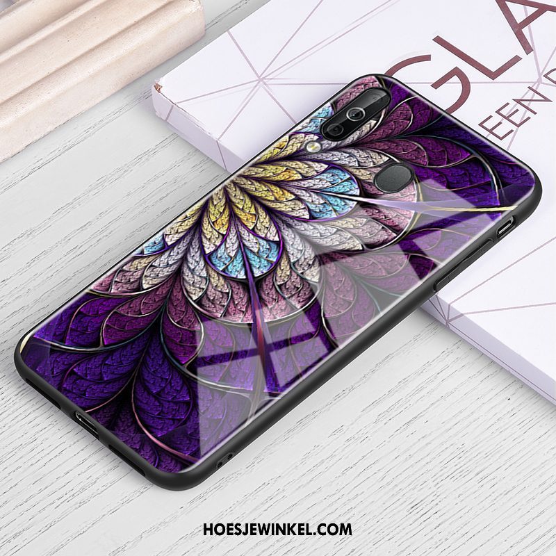 Samsung Galaxy A60 Hoesje Ster Houtnerf Hoes, Samsung Galaxy A60 Hoesje Glas Wind