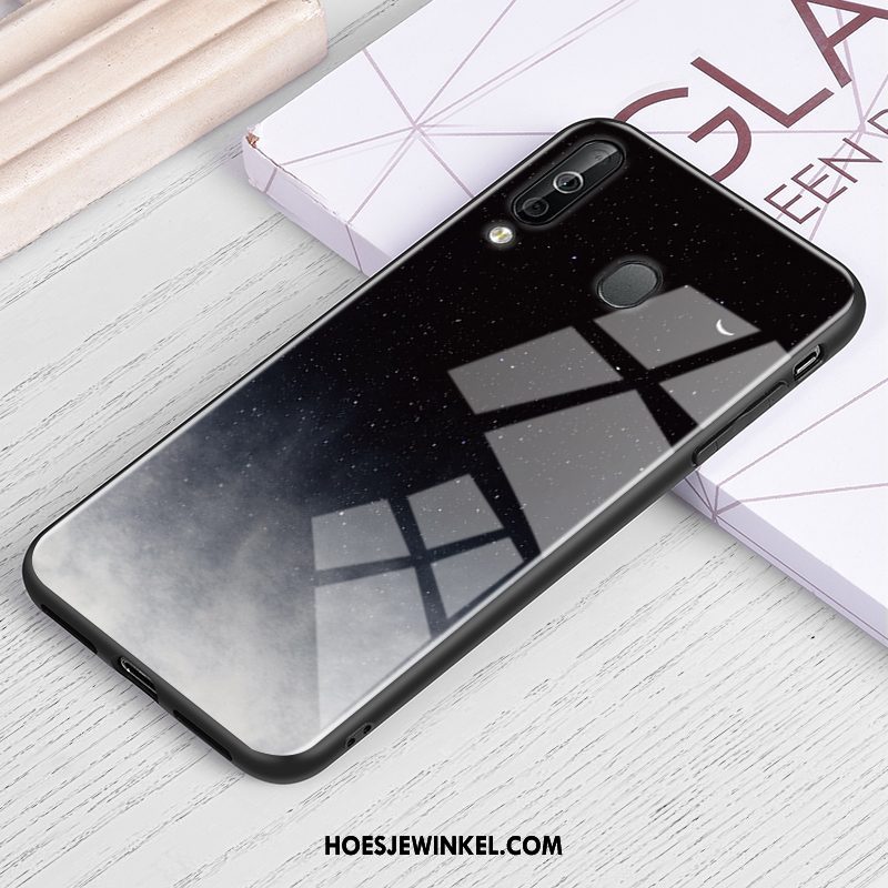 Samsung Galaxy A60 Hoesje Ster Houtnerf Hoes, Samsung Galaxy A60 Hoesje Glas Wind