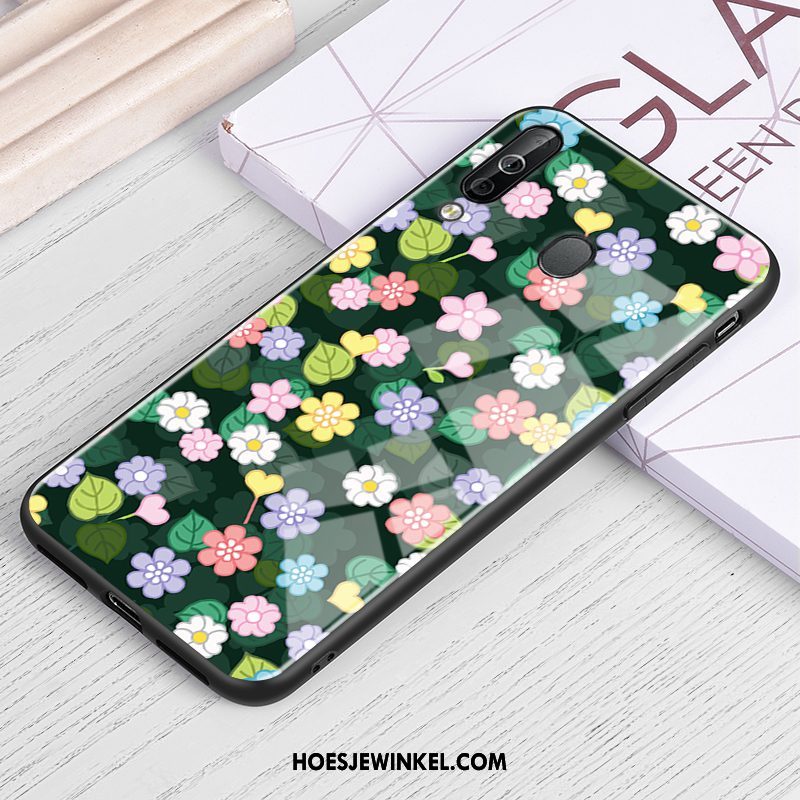 Samsung Galaxy A60 Hoesje Ster Houtnerf Hoes, Samsung Galaxy A60 Hoesje Glas Wind
