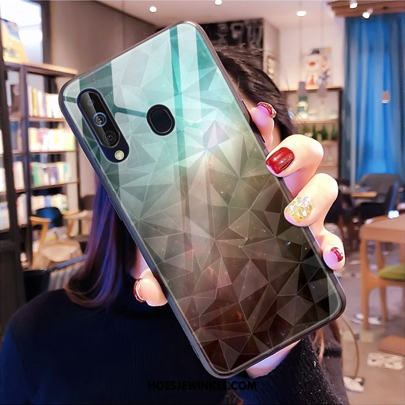 Samsung Galaxy A60 Hoesje Ster Patroon Trendy Merk, Samsung Galaxy A60 Hoesje Nieuw Groen