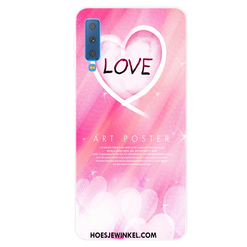 Samsung Galaxy A7 2018 Hoesje All Inclusive Roze Mini, Samsung Galaxy A7 2018 Hoesje Zacht Ster