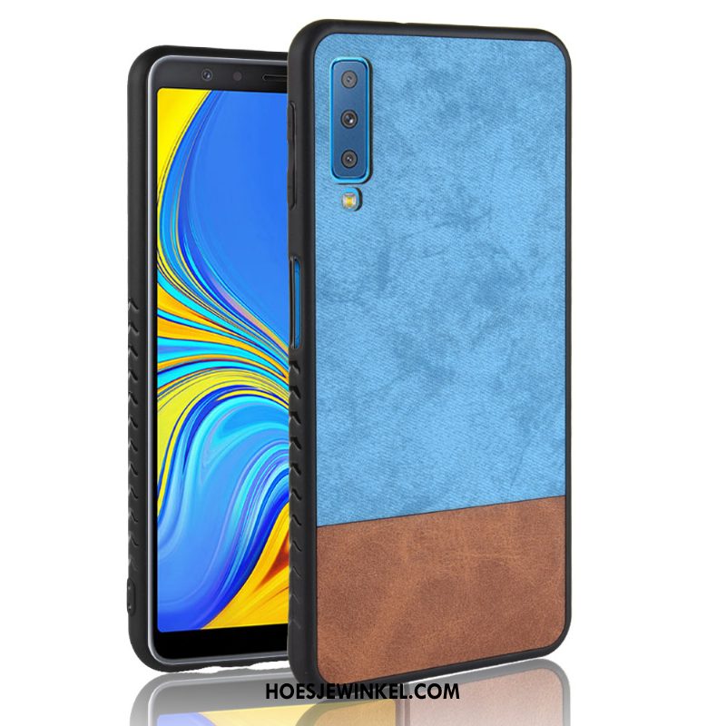 Samsung Galaxy A7 2018 Hoesje All Inclusive Schrobben Hoes, Samsung Galaxy A7 2018 Hoesje Ster Gemengde Kleuren