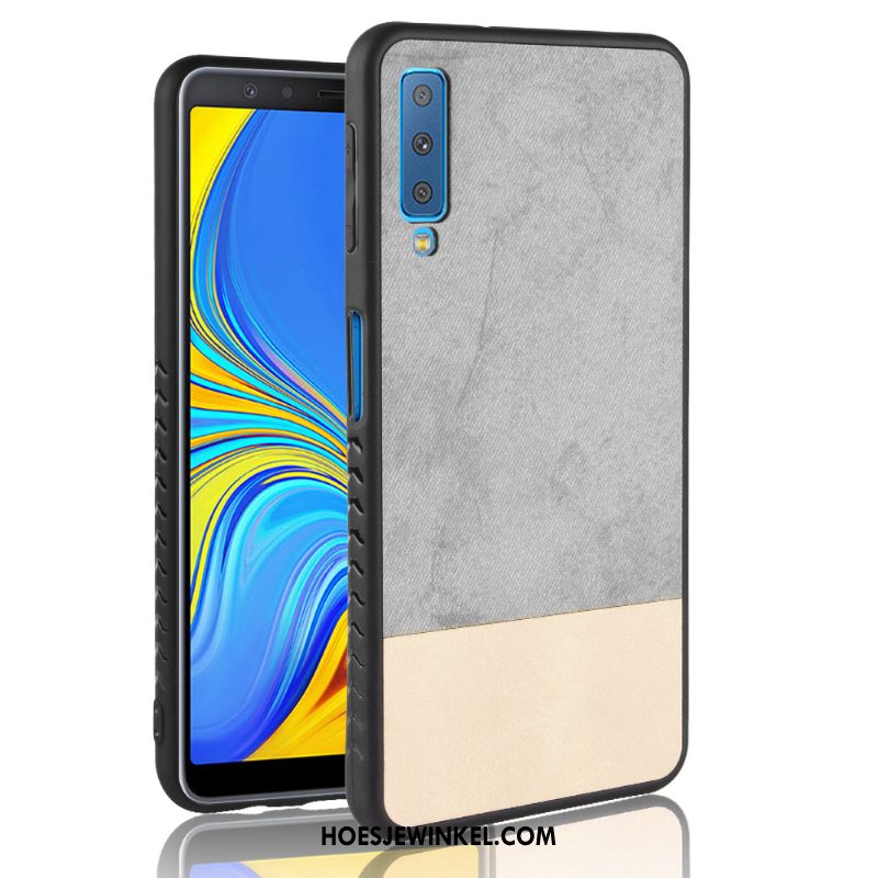 Samsung Galaxy A7 2018 Hoesje All Inclusive Schrobben Hoes, Samsung Galaxy A7 2018 Hoesje Ster Gemengde Kleuren