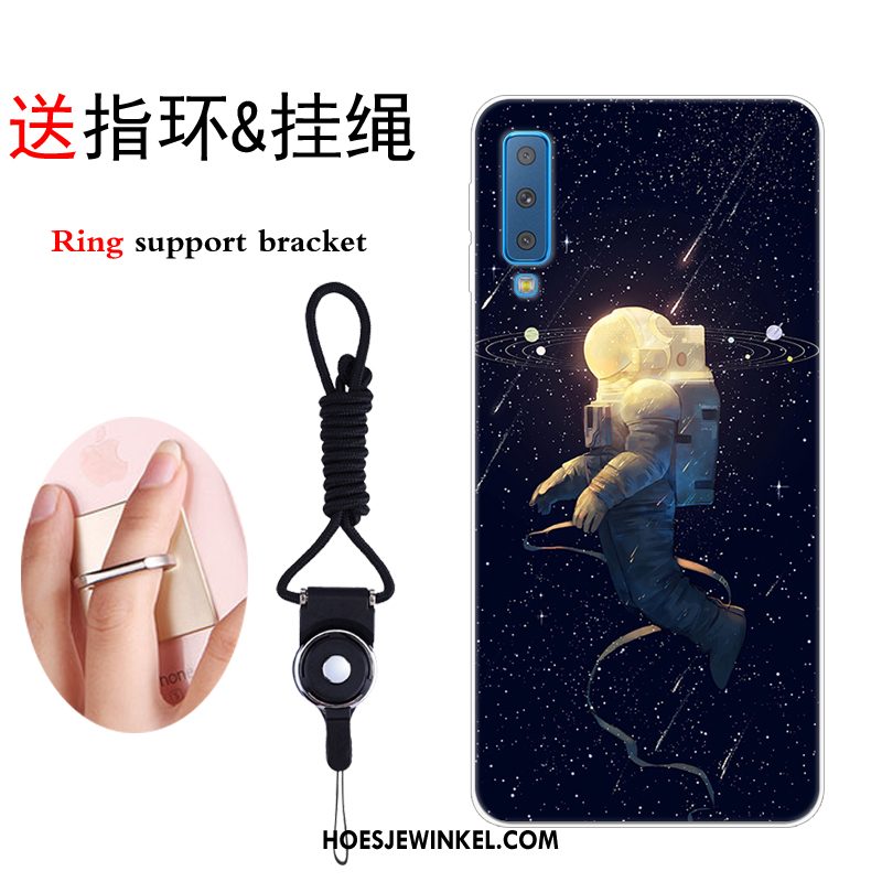 Samsung Galaxy A7 2018 Hoesje Anti-fall Hoes Mobiele Telefoon, Samsung Galaxy A7 2018 Hoesje Scheppend Blauw