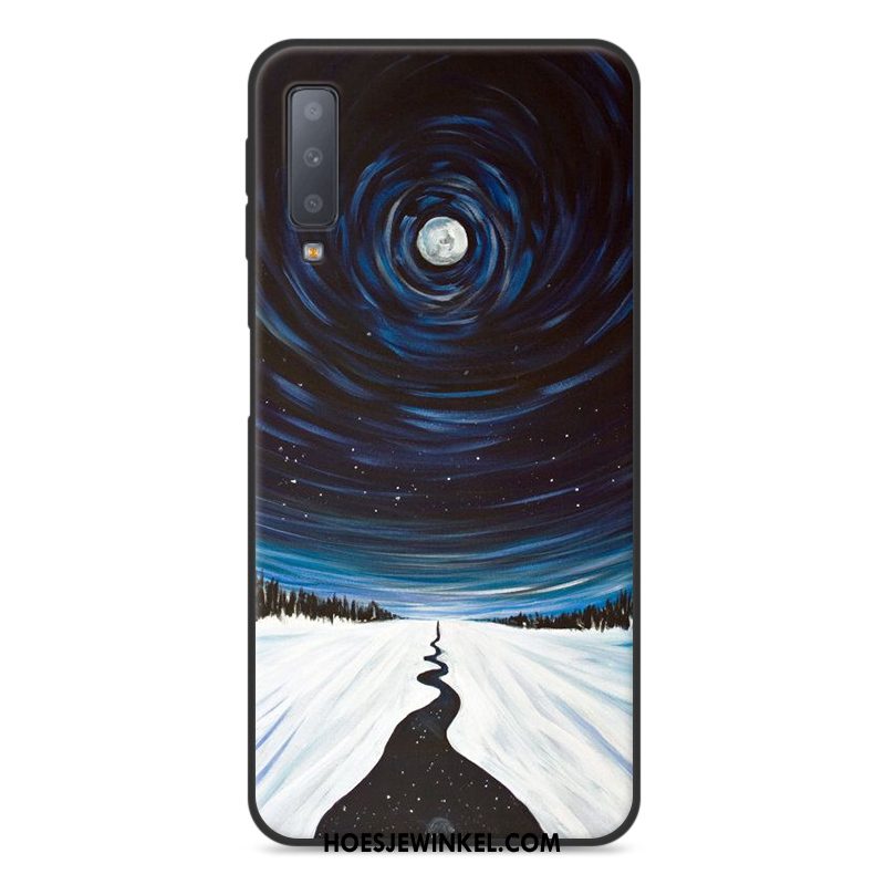 Samsung Galaxy A7 2018 Hoesje Anti-fall Spotprent Blauw, Samsung Galaxy A7 2018 Hoesje Zacht Ster