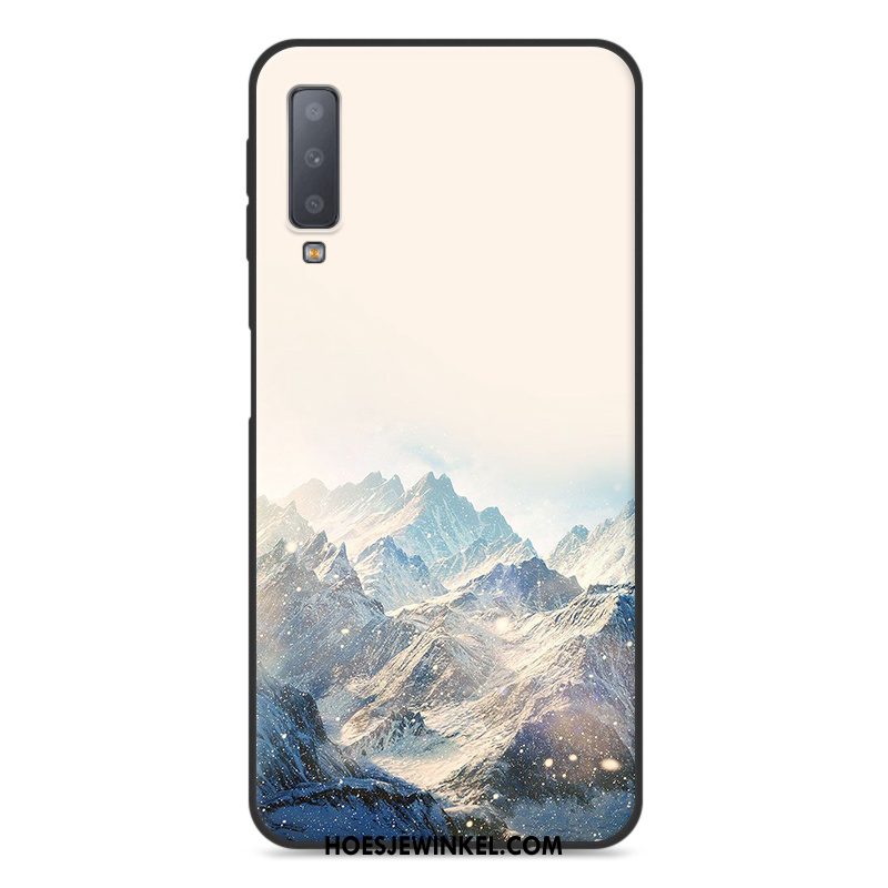 Samsung Galaxy A7 2018 Hoesje Bescherming Spotprent Mobiele Telefoon, Samsung Galaxy A7 2018 Hoesje Blauw Hoes