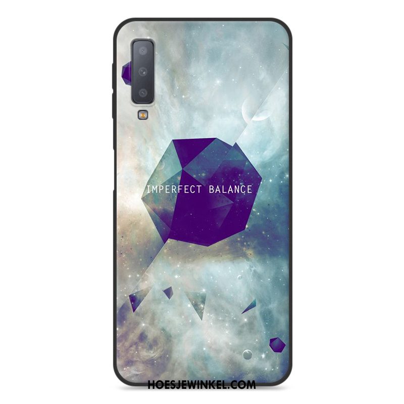 Samsung Galaxy A7 2018 Hoesje Bescherming Spotprent Mobiele Telefoon, Samsung Galaxy A7 2018 Hoesje Blauw Hoes