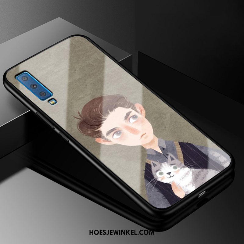 Samsung Galaxy A7 2018 Hoesje Europa Glas Kunst, Samsung Galaxy A7 2018 Hoesje Siliconen Ster