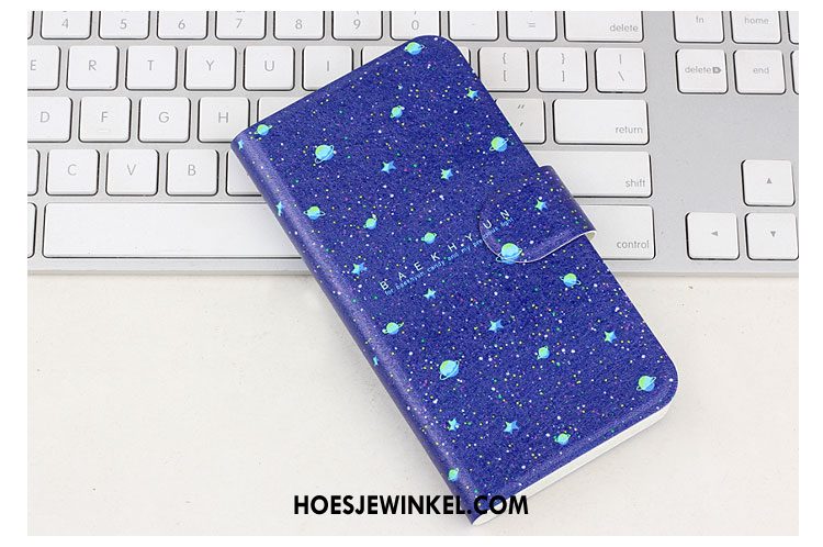 Samsung Galaxy A7 2018 Hoesje Folio Blauw Bescherming, Samsung Galaxy A7 2018 Hoesje Mobiele Telefoon Sterrenhemel