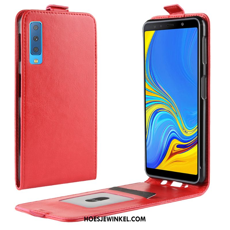 Samsung Galaxy A7 2018 Hoesje Folio Mobiele Telefoon Ster, Samsung Galaxy A7 2018 Hoesje Patroon Kaart