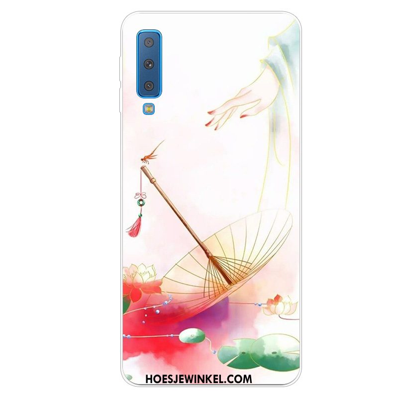 Samsung Galaxy A7 2018 Hoesje Hoes Bescherming Mobiele Telefoon, Samsung Galaxy A7 2018 Hoesje Ster Roze