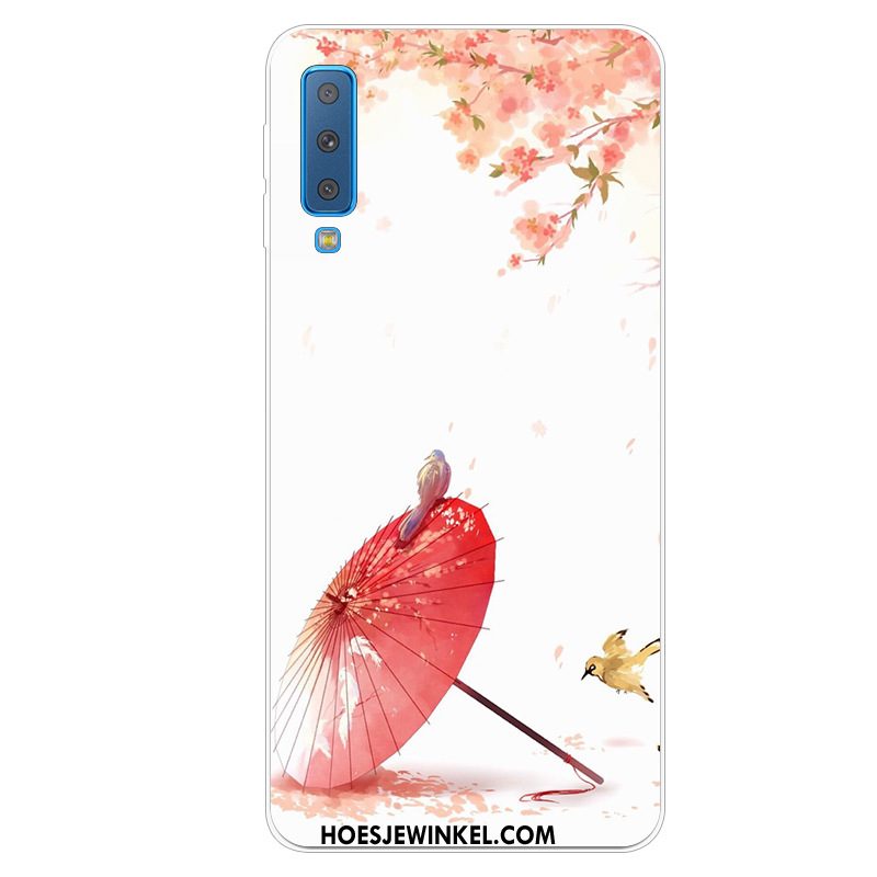 Samsung Galaxy A7 2018 Hoesje Hoes Bescherming Mobiele Telefoon, Samsung Galaxy A7 2018 Hoesje Ster Roze