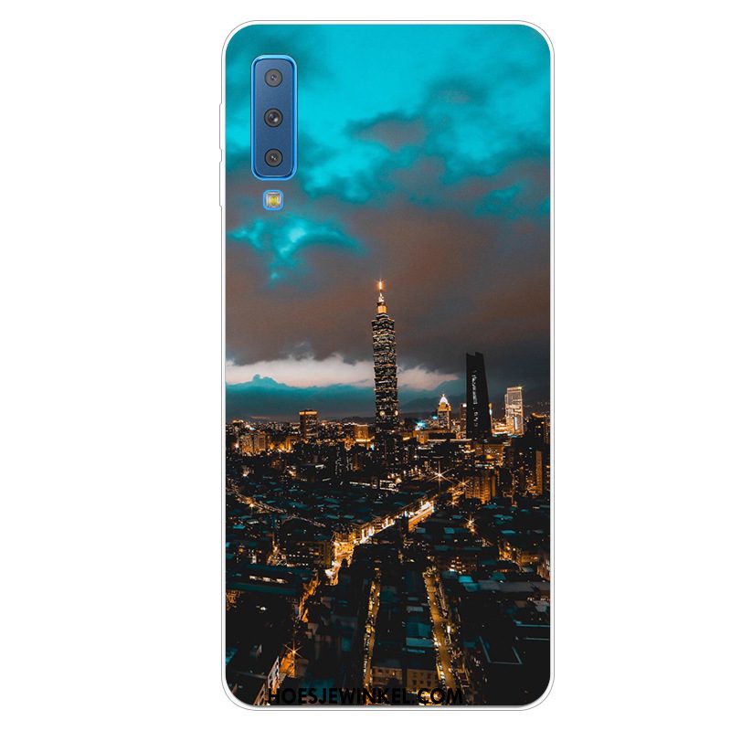 Samsung Galaxy A7 2018 Hoesje Hoes Bescherming Mobiele Telefoon, Samsung Galaxy A7 2018 Hoesje Ster Roze