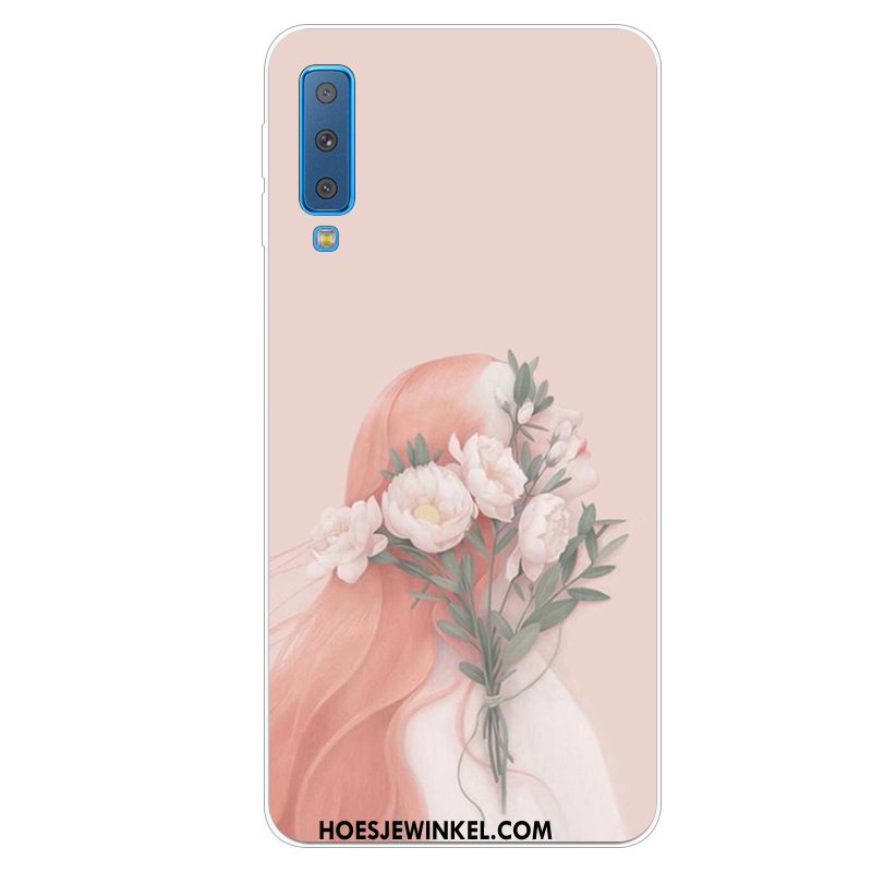 Samsung Galaxy A7 2018 Hoesje Mobiele Telefoon Persoonlijk Blauw, Samsung Galaxy A7 2018 Hoesje Hanger Siliconen