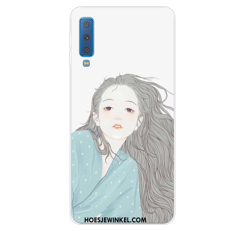 Samsung Galaxy A7 2018 Hoesje Mobiele Telefoon Persoonlijk Blauw, Samsung Galaxy A7 2018 Hoesje Hanger Siliconen